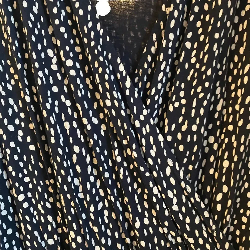 Bass 3/4 sleeve Faux Wrap Dress Size L